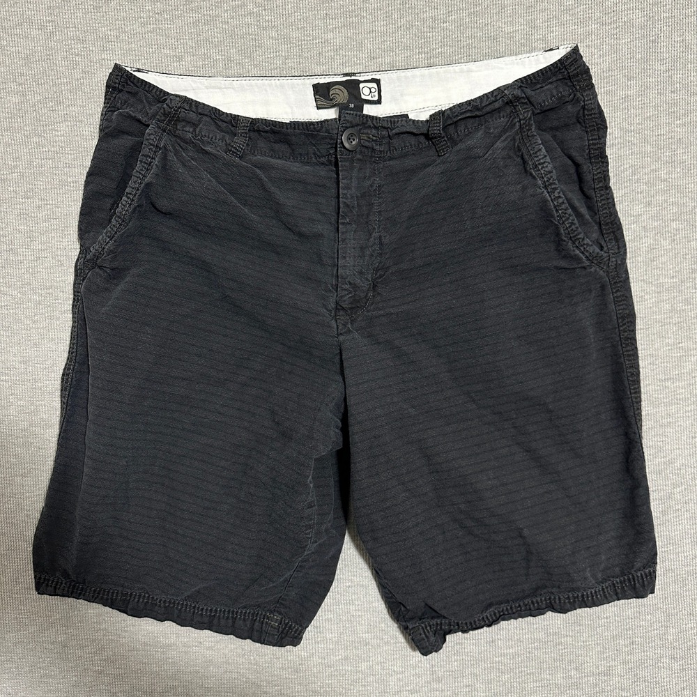 Ocean Pacific OP Black Striped Cotton Casual Shorts Mens Size 38 OM13214PS